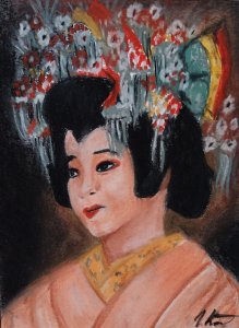 Jeune fille japonaise en costume