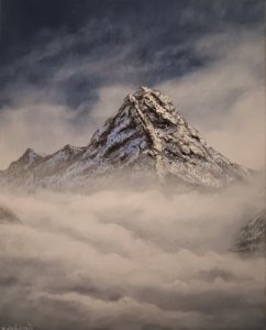Der Gipfel in den Wolken