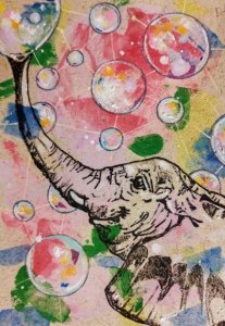 Elephant and bubbles