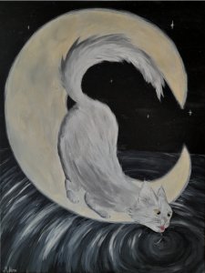 Katze auf dem Mond