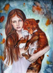 Girl with a fox