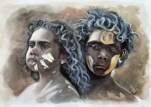 Zwei Aborigines