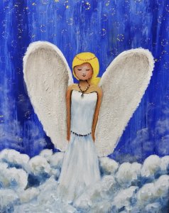 Angel of kindness with semi-precious stones