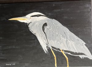 Heron in black