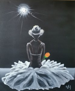 Ballerina mit Mineralien