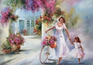Florista con su hija