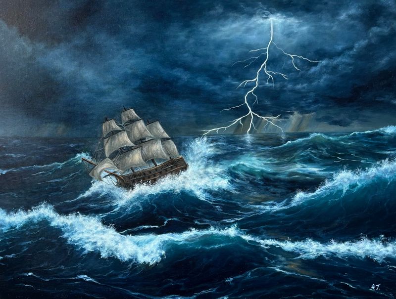 Bez bouře není plavby (There's no voyage without a storm), Antonina Gurianova — Canvas, 80 × 60 cm