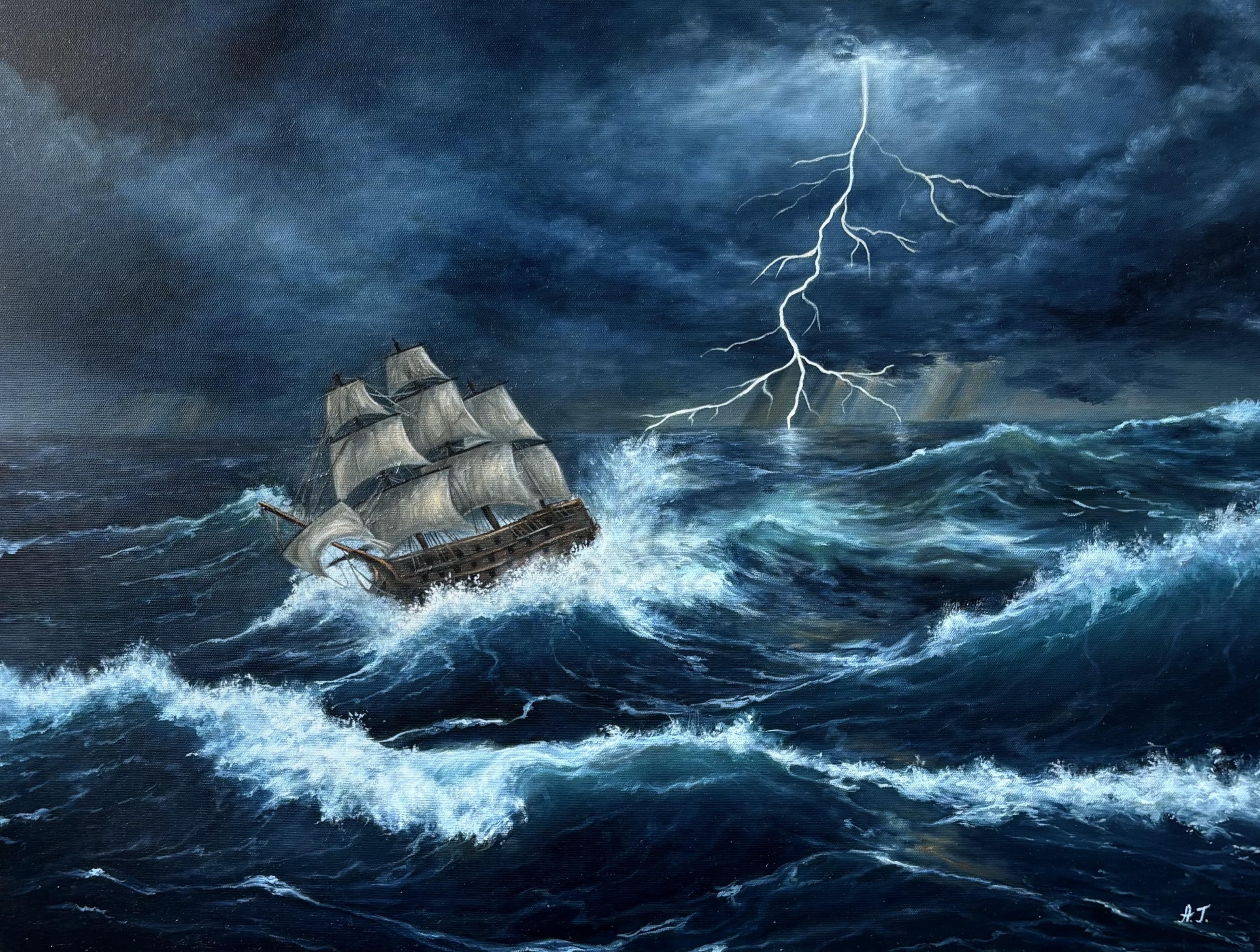 Bez bouře není plavby, Antonina Gurianova — Oil Painting, Realism, Canvas — 80 × 60 cm