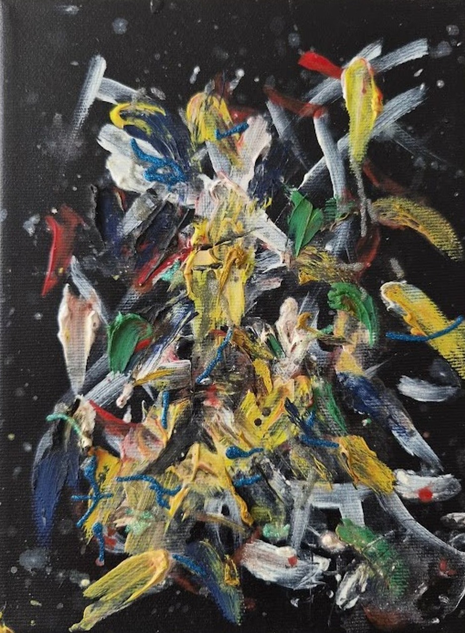 Čierna, Barbora Paulovičová — Acrylic, Impressionism, Canvas — 18 × 24 cm