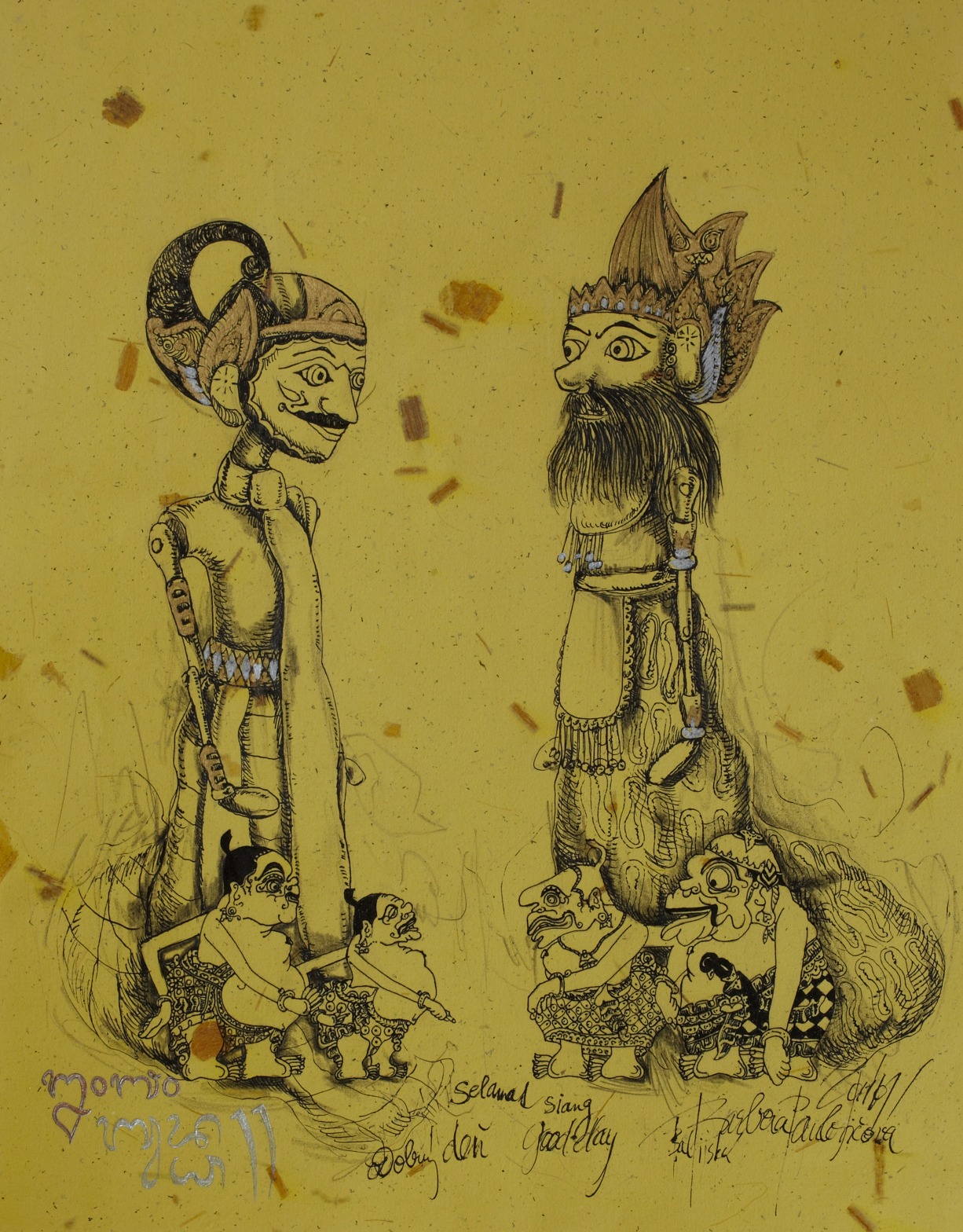 Dobrý deň, Barbora Paulovičová — Ink, Figurative, Paper — 40 × 50 cm