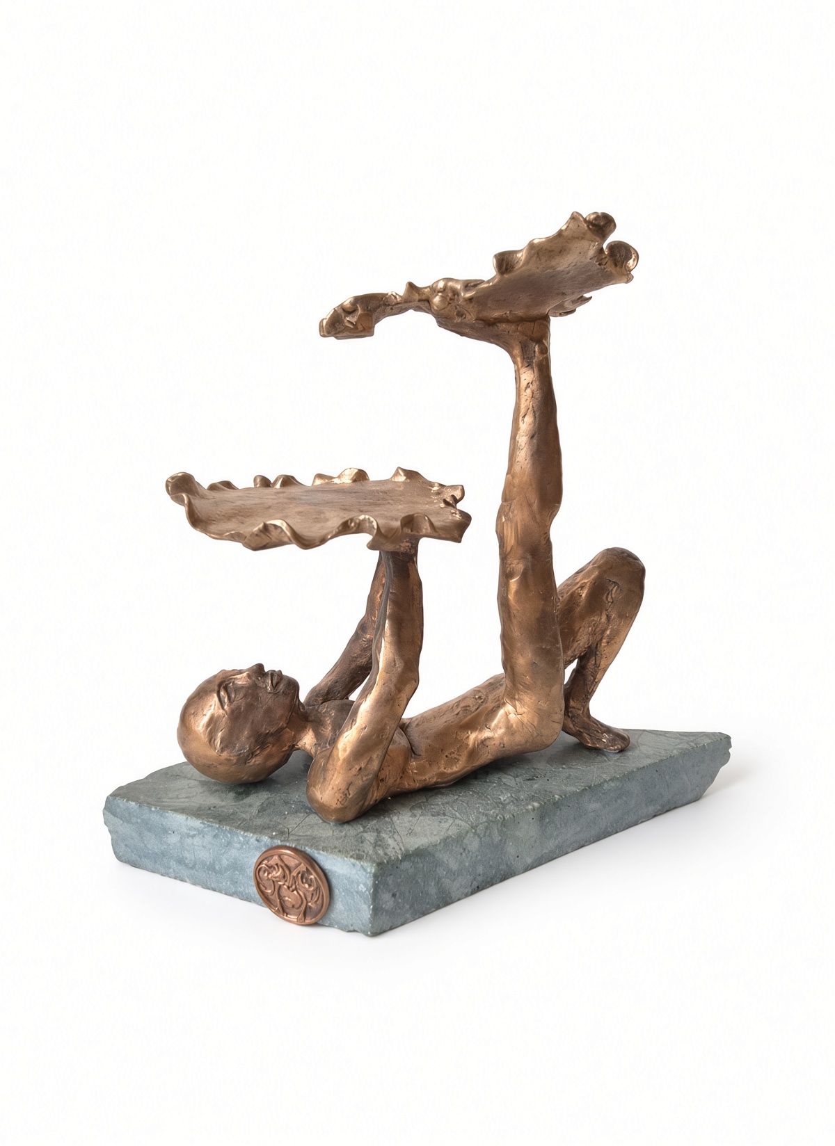 Pozícia Most „Setubandha Sarvangasana“, Barbora Paulovičová — Symbolism, Bronze — 25 × 21 cm