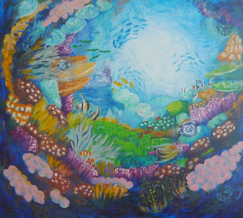 Spomienka ponoru č. 76, Barbora Paulovičová — Plátno, 100 × 90 cm