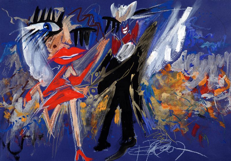 Tanečníci I., Barbora Paulovičová — Papír, 45 × 32 cm