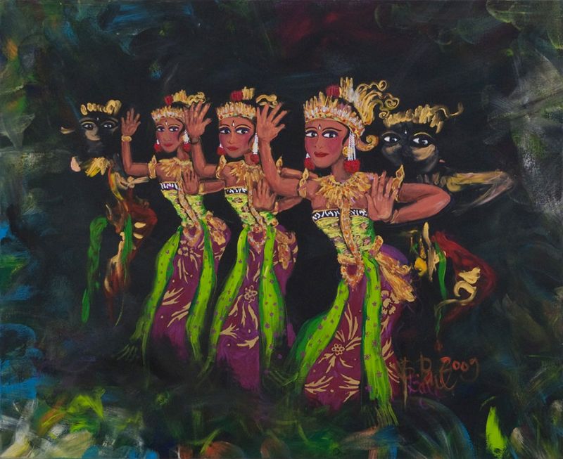 Tri naraz a tri (Három egymás után és három), Barbora Paulovičová — Vászon, 110 × 90 cm