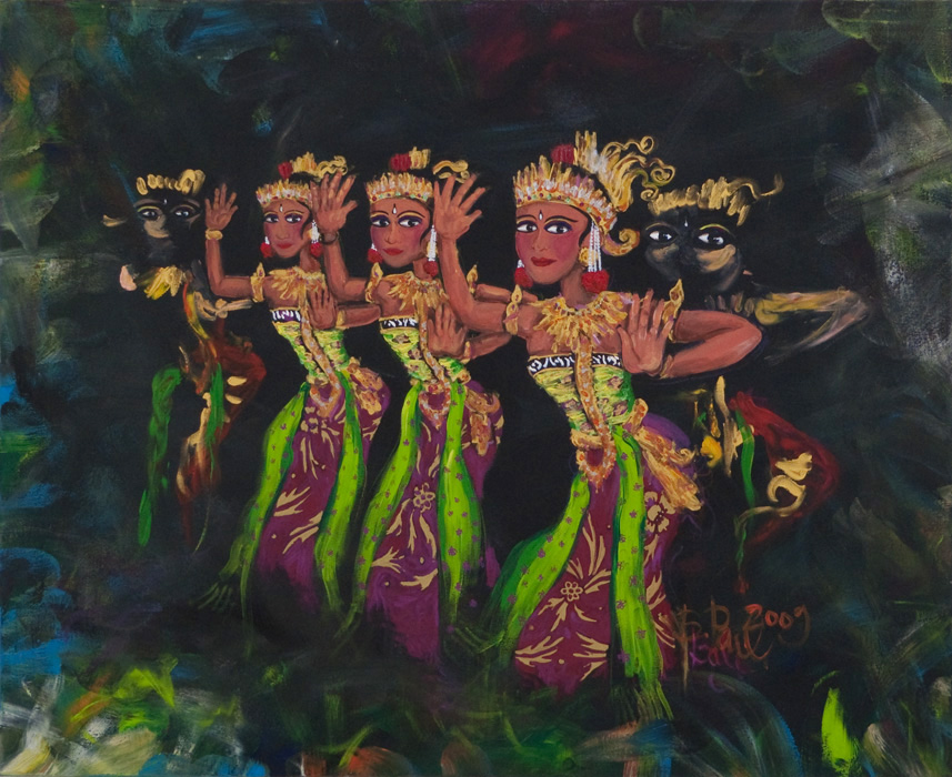 Tri naraz a tri, Barbora Paulovičová — Akryl, Ekspresjonizm, Płótno — 110 × 90 cm