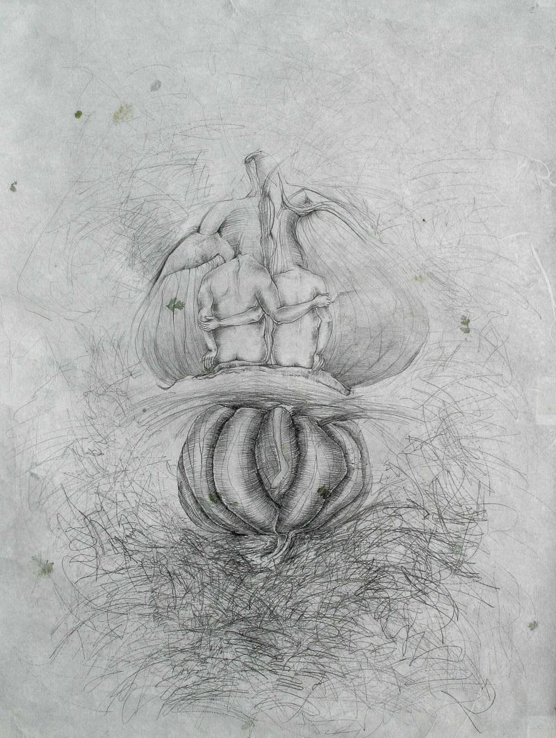 V škrupine (A héjban), Barbora Paulovičová — Papír, 52 × 60 cm