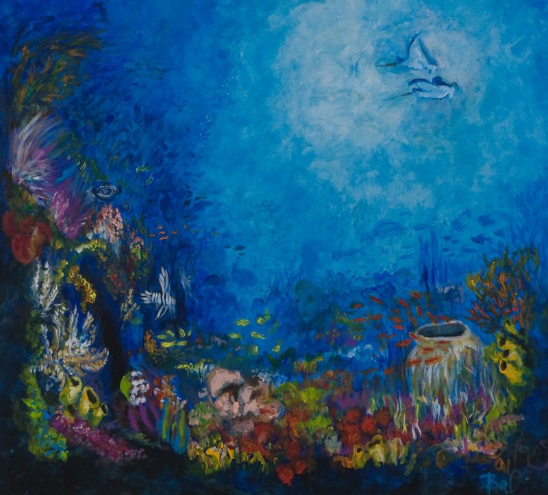 Za mantami, Barbora Paulovičová — Plátno, 100 × 90 cm