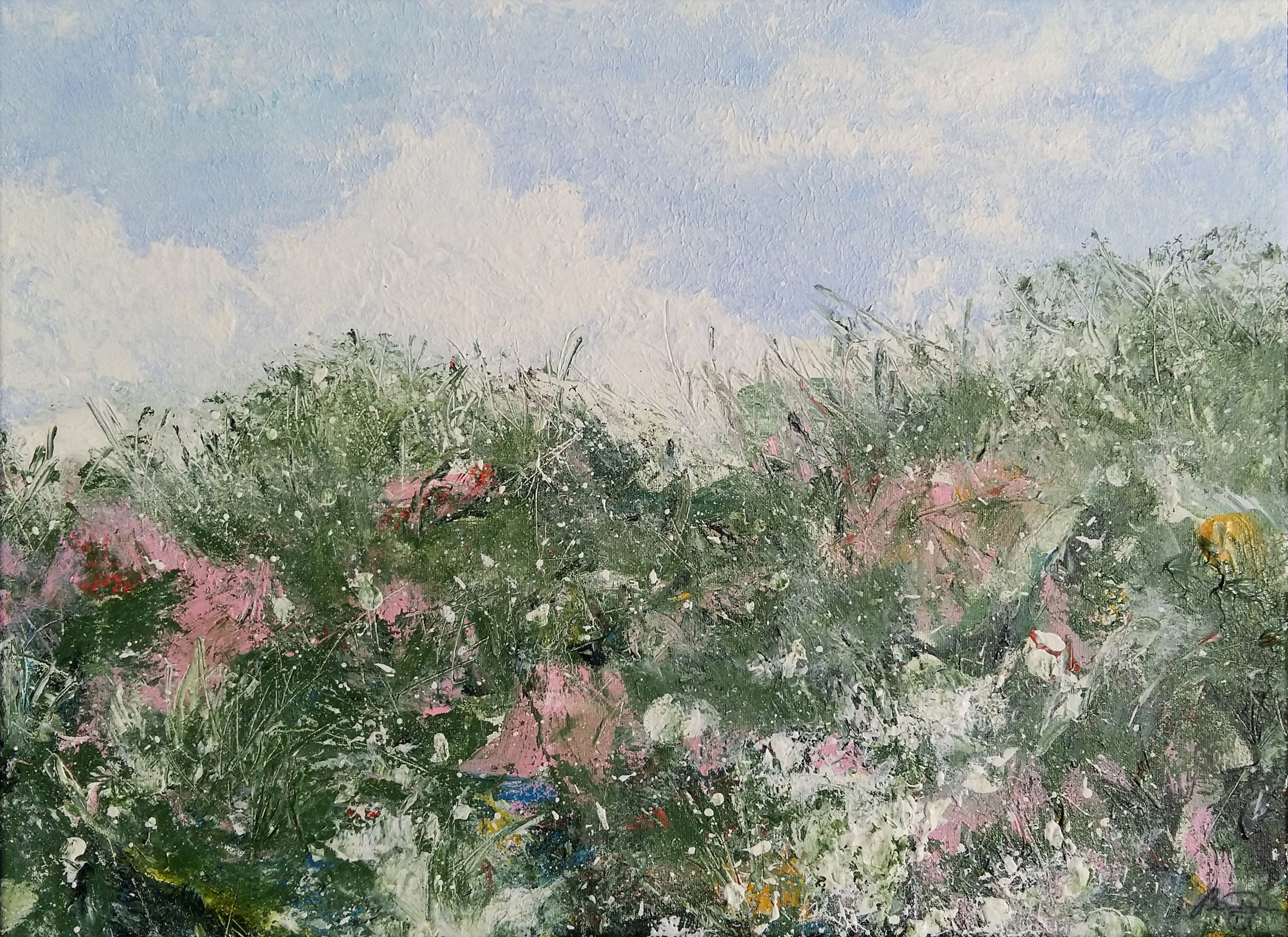 Lúka, Bibiána Baranová — Acrylic, Impressionism, Canvas — 75 × 55 cm