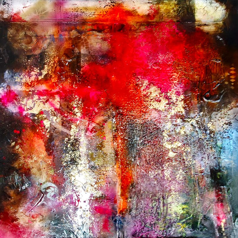 ECHOES OF POMPEII (ECOS DE POMPEYA), Cyril Cichy — Lienzo, 80 × 80 cm