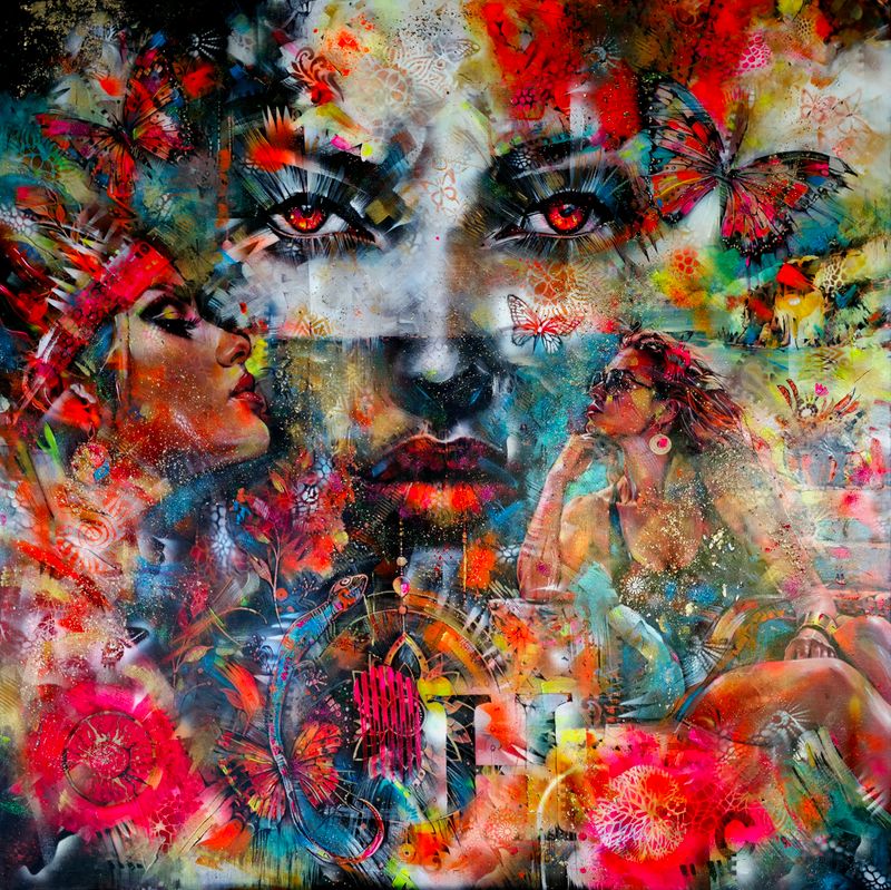 MOIRAI, Cyril Cichy — Plátno, 100 × 100 cm