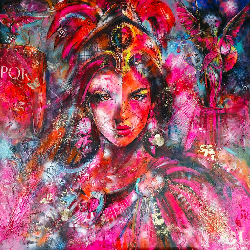 PHOENIX WHISPER, Cyril Cichy — Lienzo, 100 × 100 cm