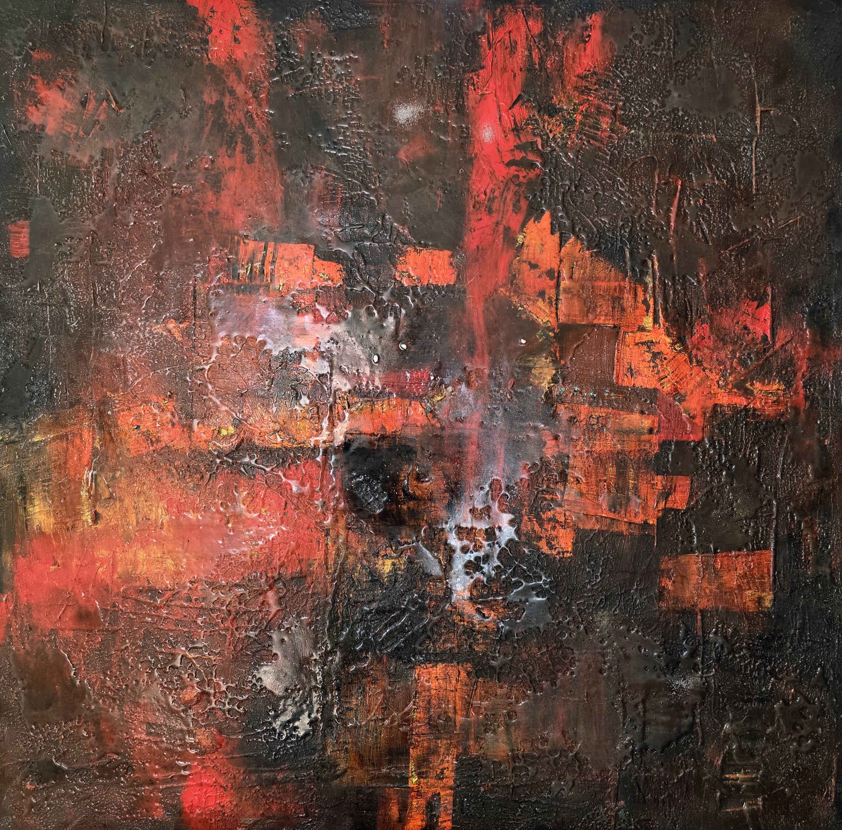 PURGATORY, Cyril Cichy — Mixed Media, Abstract, Canvas — 100 × 100 cm