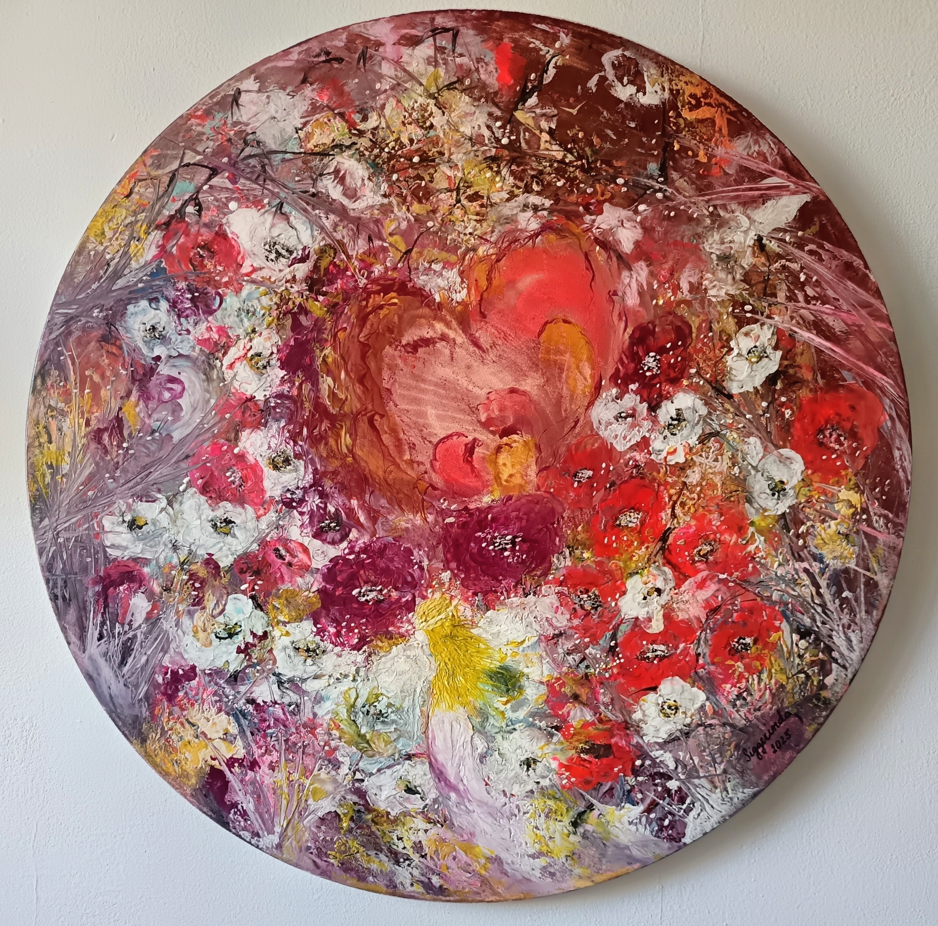 Zázrak života, Dana Vyjídáková — Encaustic, Expressionism, Canvas — 80 × 80 cm