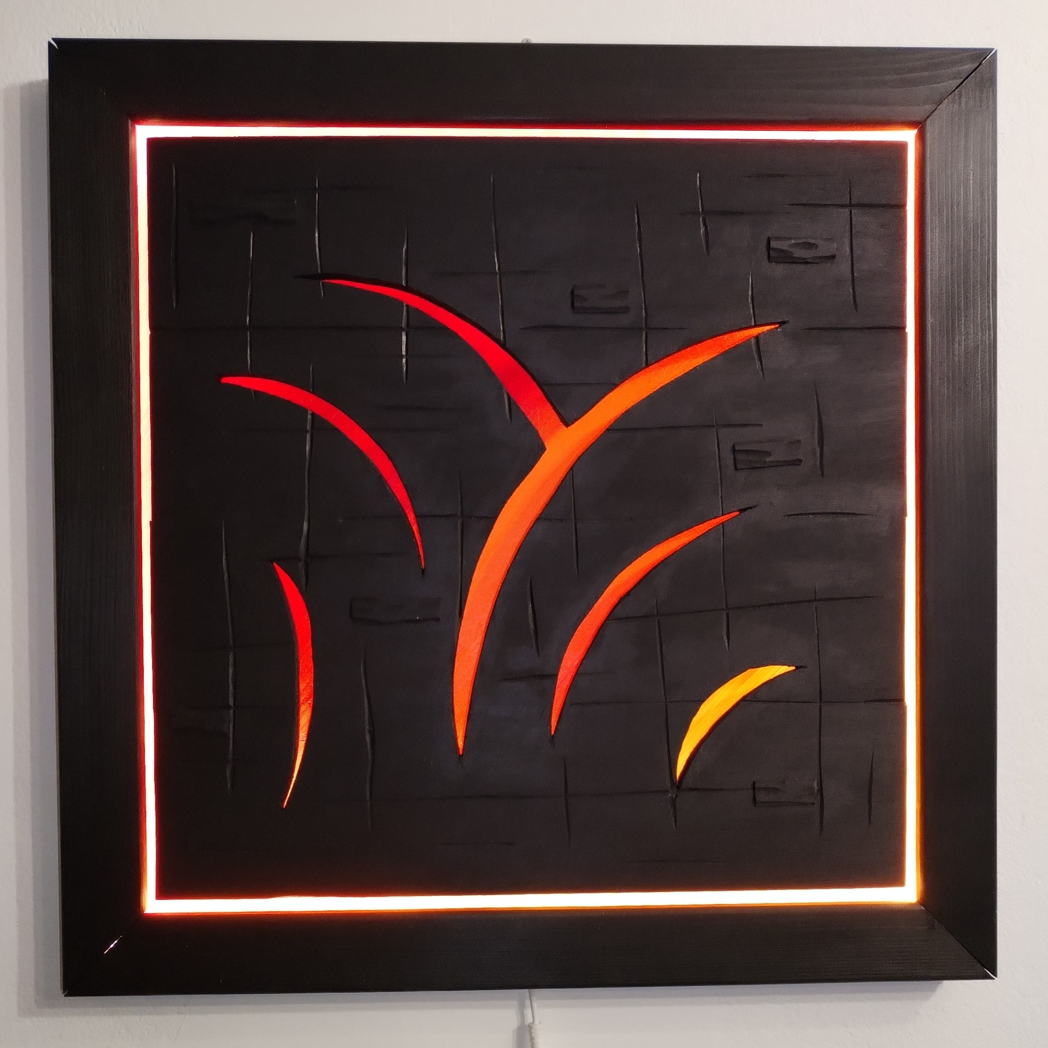 FIRE, David Kopecký — Abstract, Wood — 50 × 50 cm