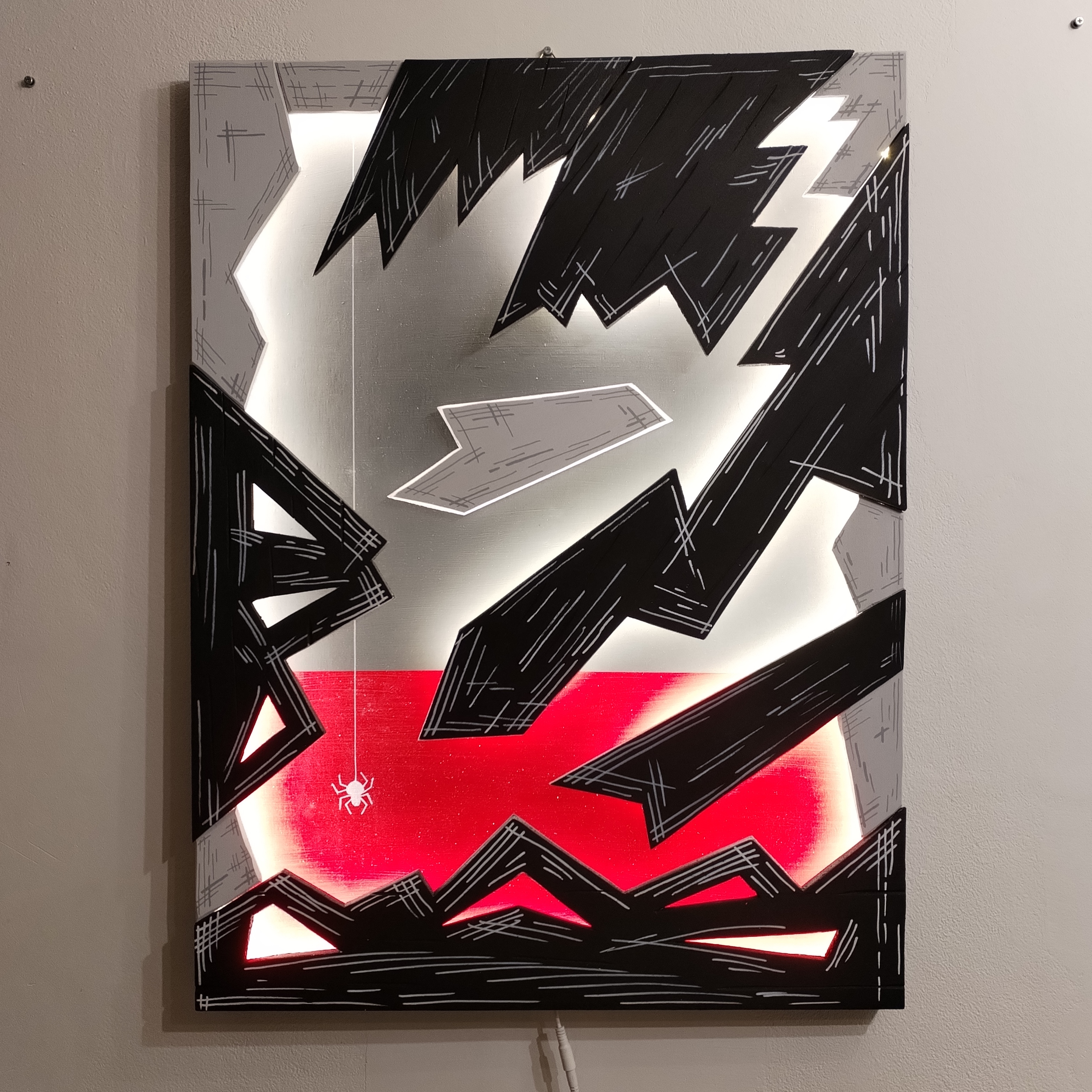 HELL - neboli pavouk v pekle, David Kopecký — Acrylic, Other Style, Wood — 60 × 80 cm