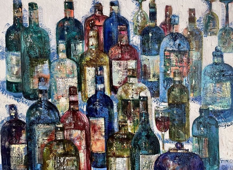 ve vinařství (a borászatban), delyafruz — Vászon, 80 × 60 cm