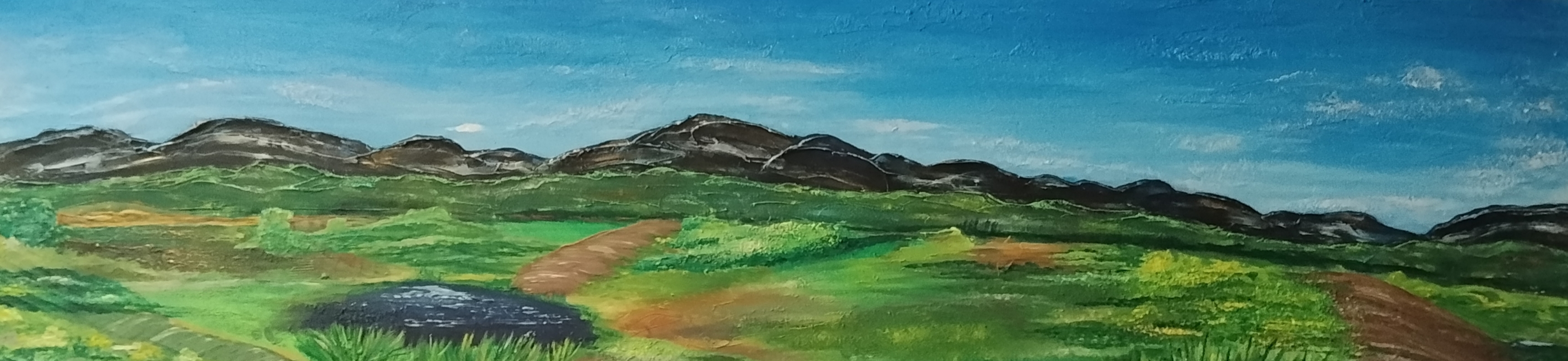 Panorama, Dita Doubravová — Acrylic, Impressionism, Canvas — 170 × 45 cm