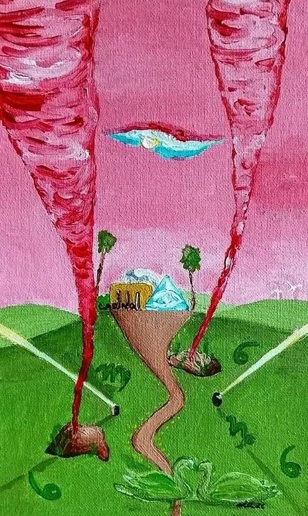 Cukrová vata, Dominik Hladký — Plátno, 20 × 30 cm