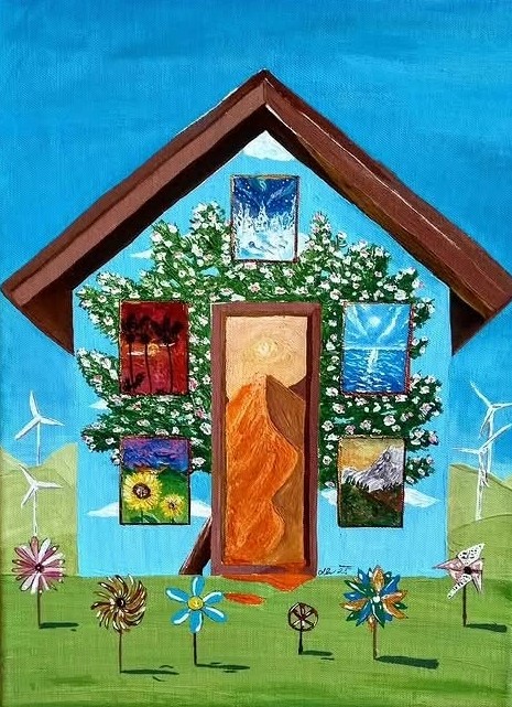 Jsem otevřen každé možnosti, Dominik Hladký — Acrylic, Naive Art, Canvas — 30 × 40 cm