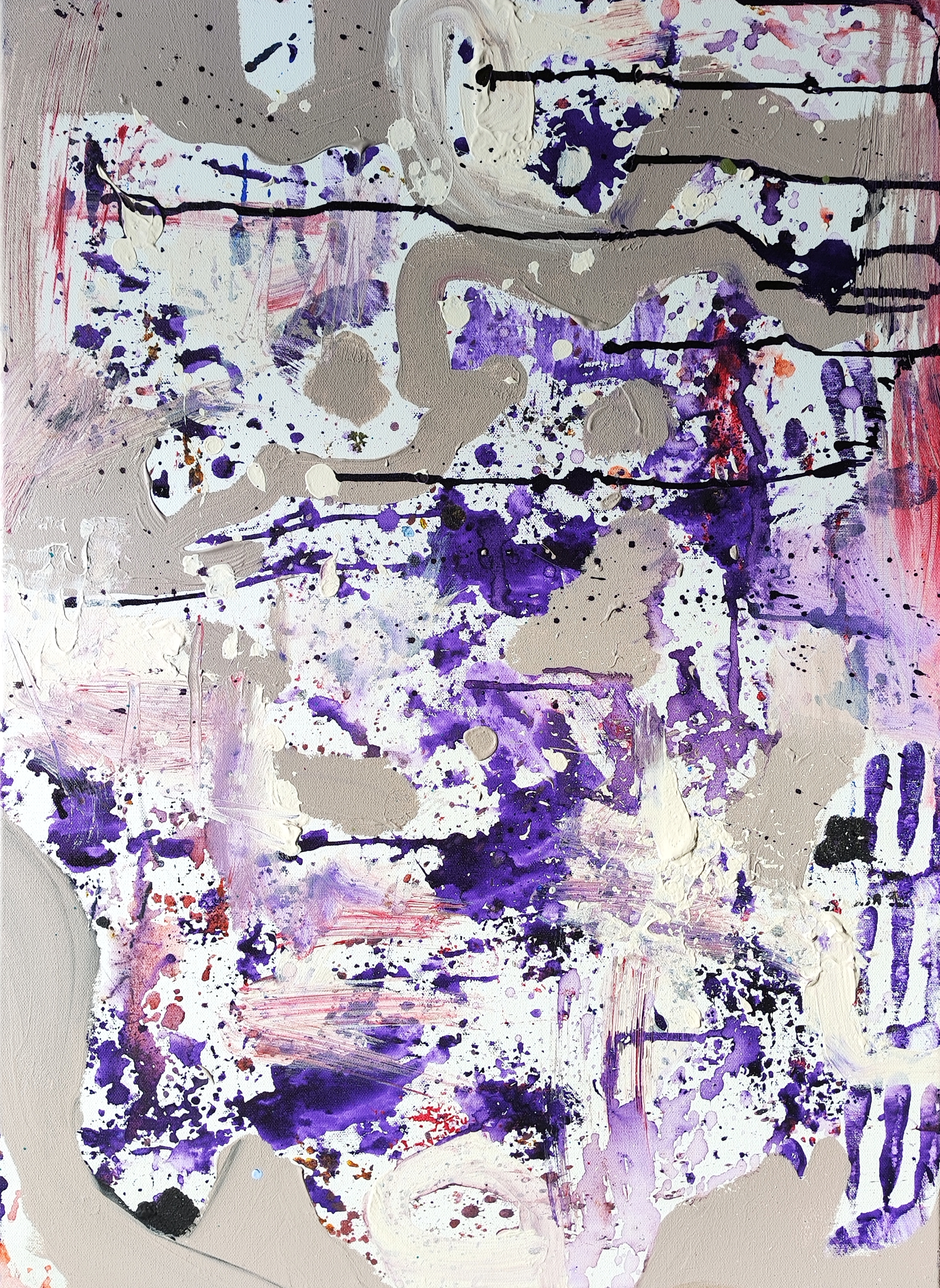 Fingerprints, Dominika Brynzej — Acrylic, Expressionism, Canvas — 55 × 75 cm