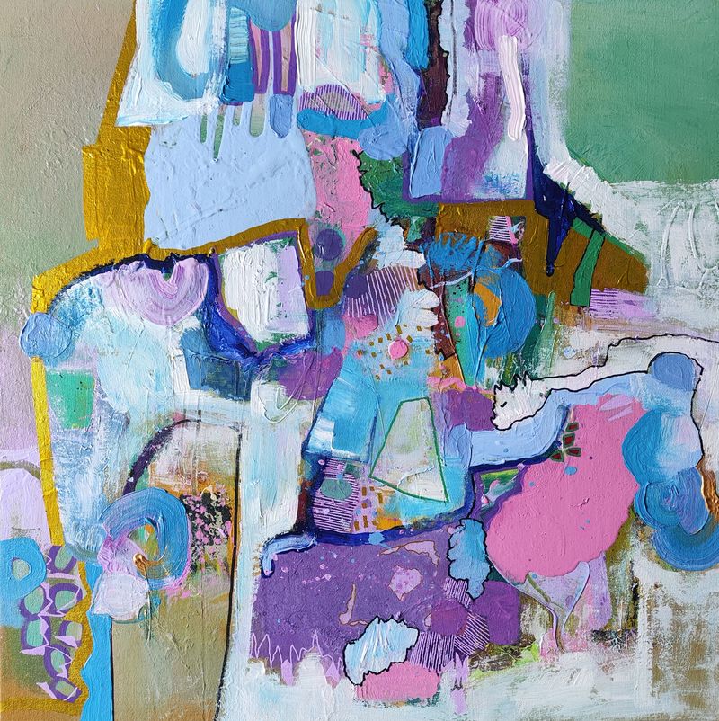 Little White Dragon, Dominika Brynzej — Plátno, 70 × 70 cm