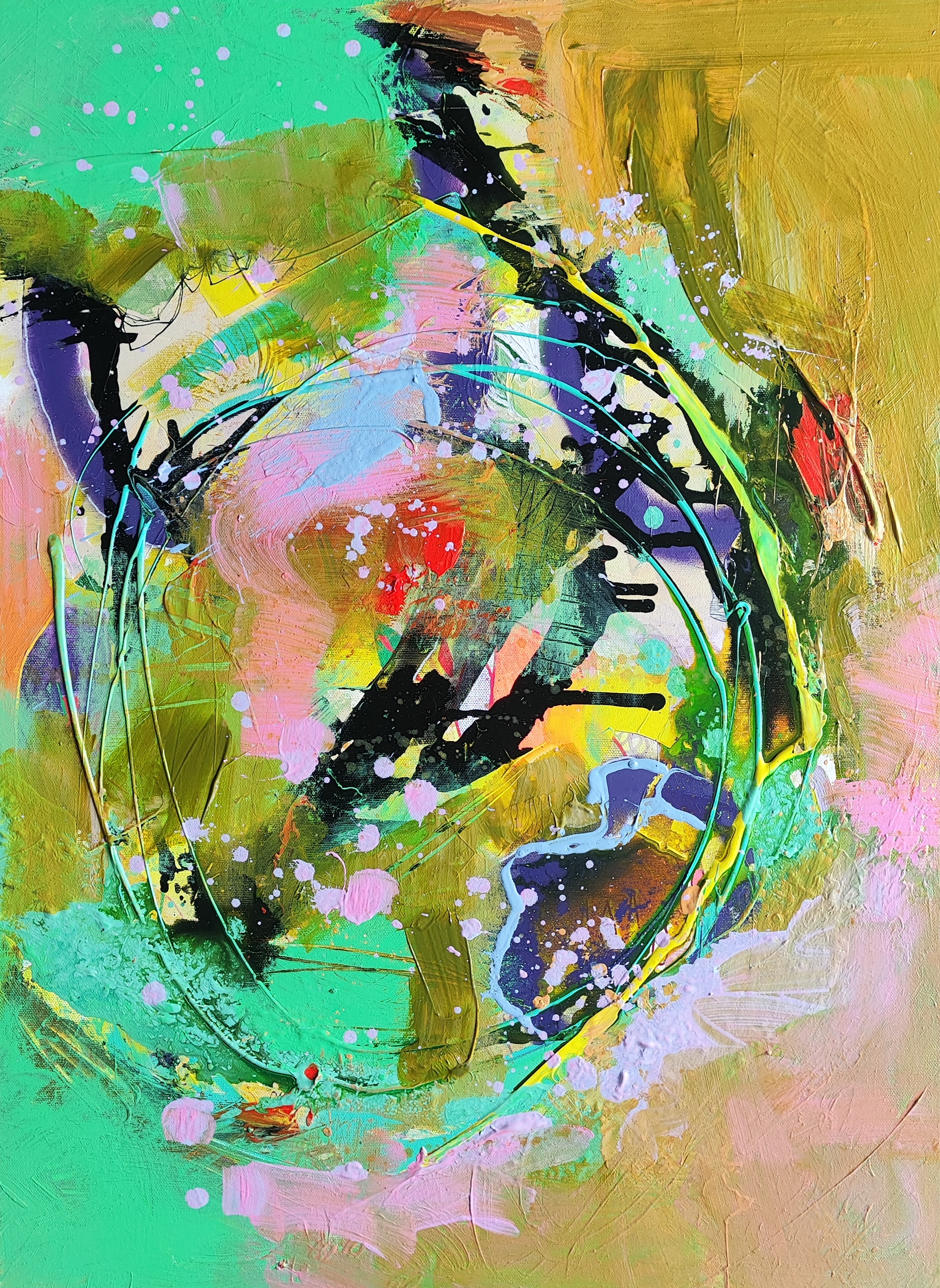 Love Lets Me Be, Dominika Brynzej — Acrylic, Abstract, Canvas — 55 × 75 cm