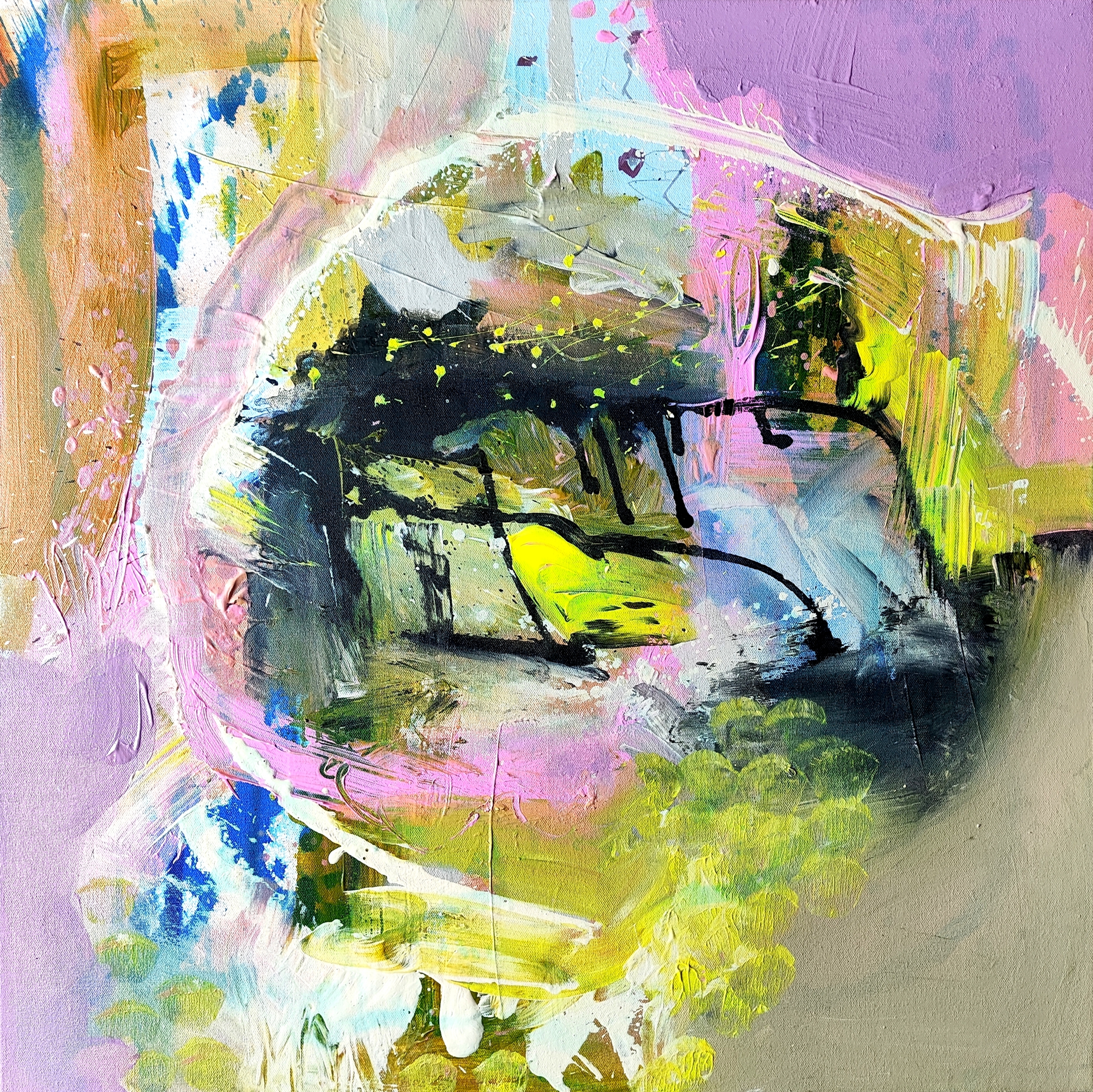 SANDHYA, Dominika Brynzej — Acrylic, Abstract, Canvas — 70 × 70 cm