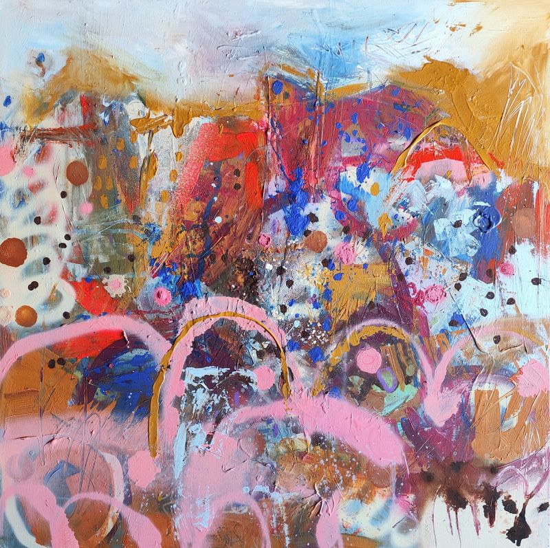 Sweet hills (Sweet Hills), Dominika Brynzej — Canvas, 90 × 90 cm