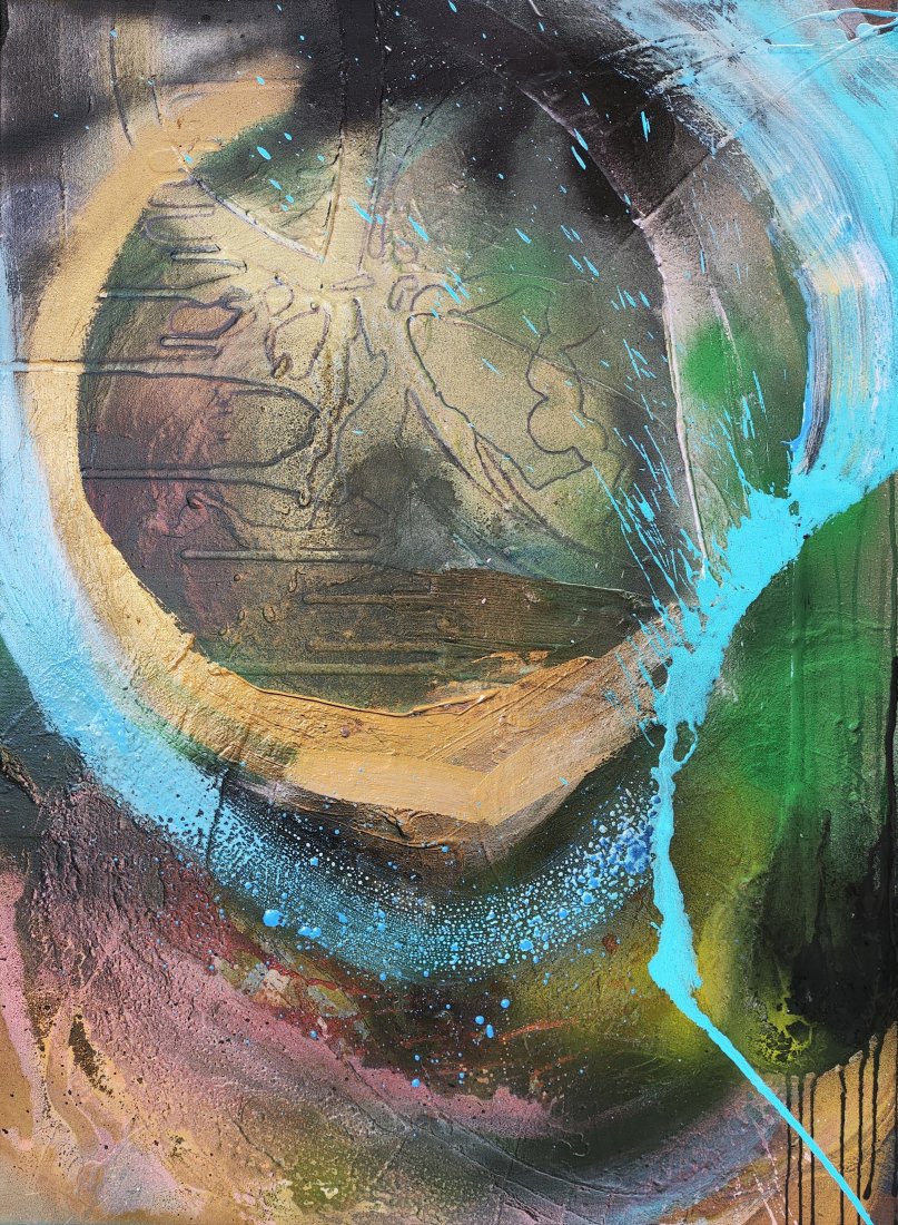 Traveling through time, Dominika Brynzej — Akril, Absztrakció, Vászon — 60 × 80 cm