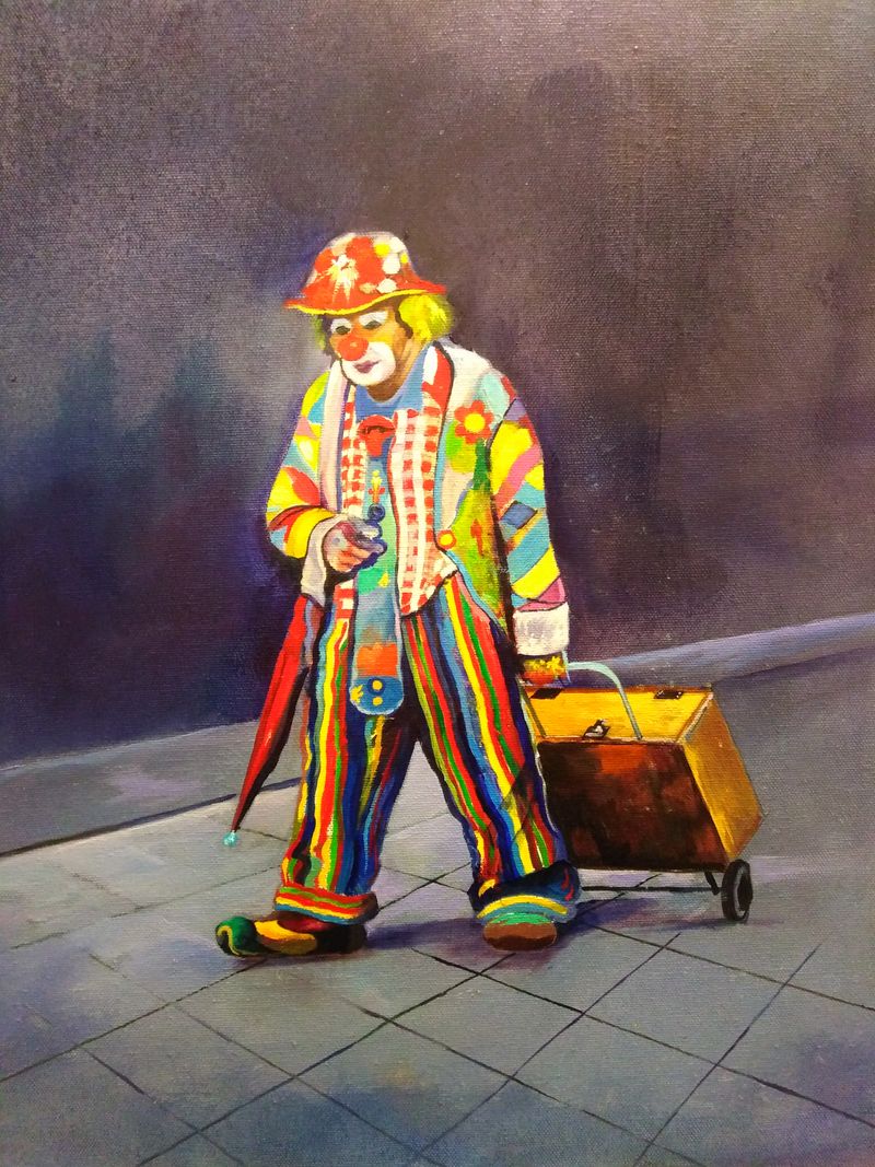 Konec představení (Az előadás vége), Eduard Lepieš — Vászon, 40 × 50 cm