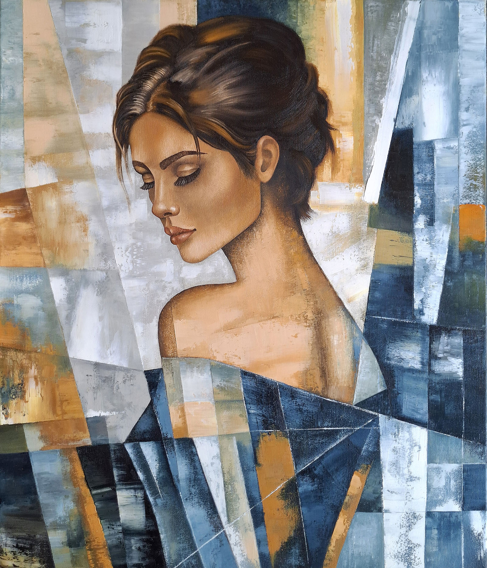 Reflections, Eugene Ivanov — Oil Painting, Figurative, Canvas — 60 × 70 cm