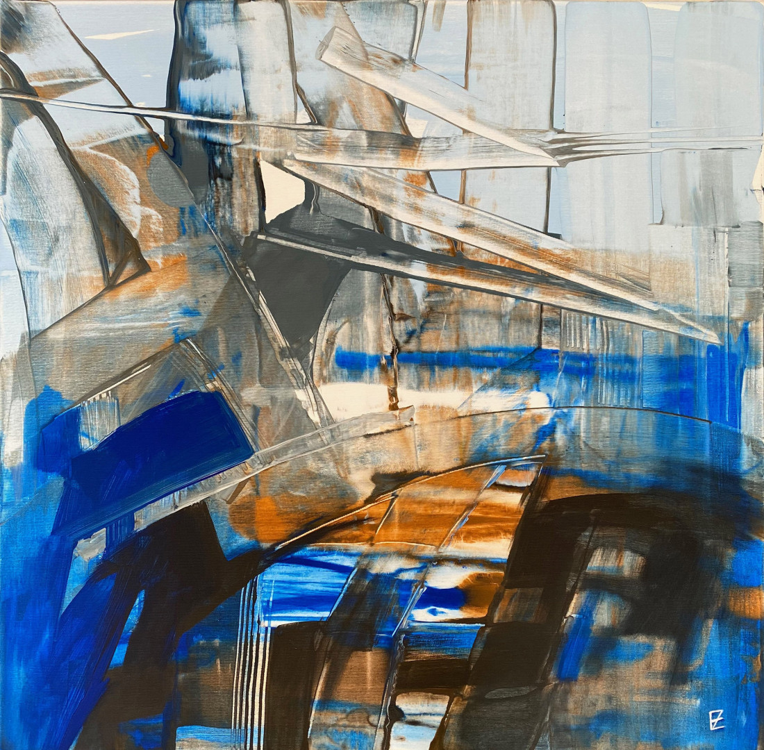 Winter forest, Evgeniya Zolotareva — Acrylic, Abstract, Canvas — 90 × 90 cm