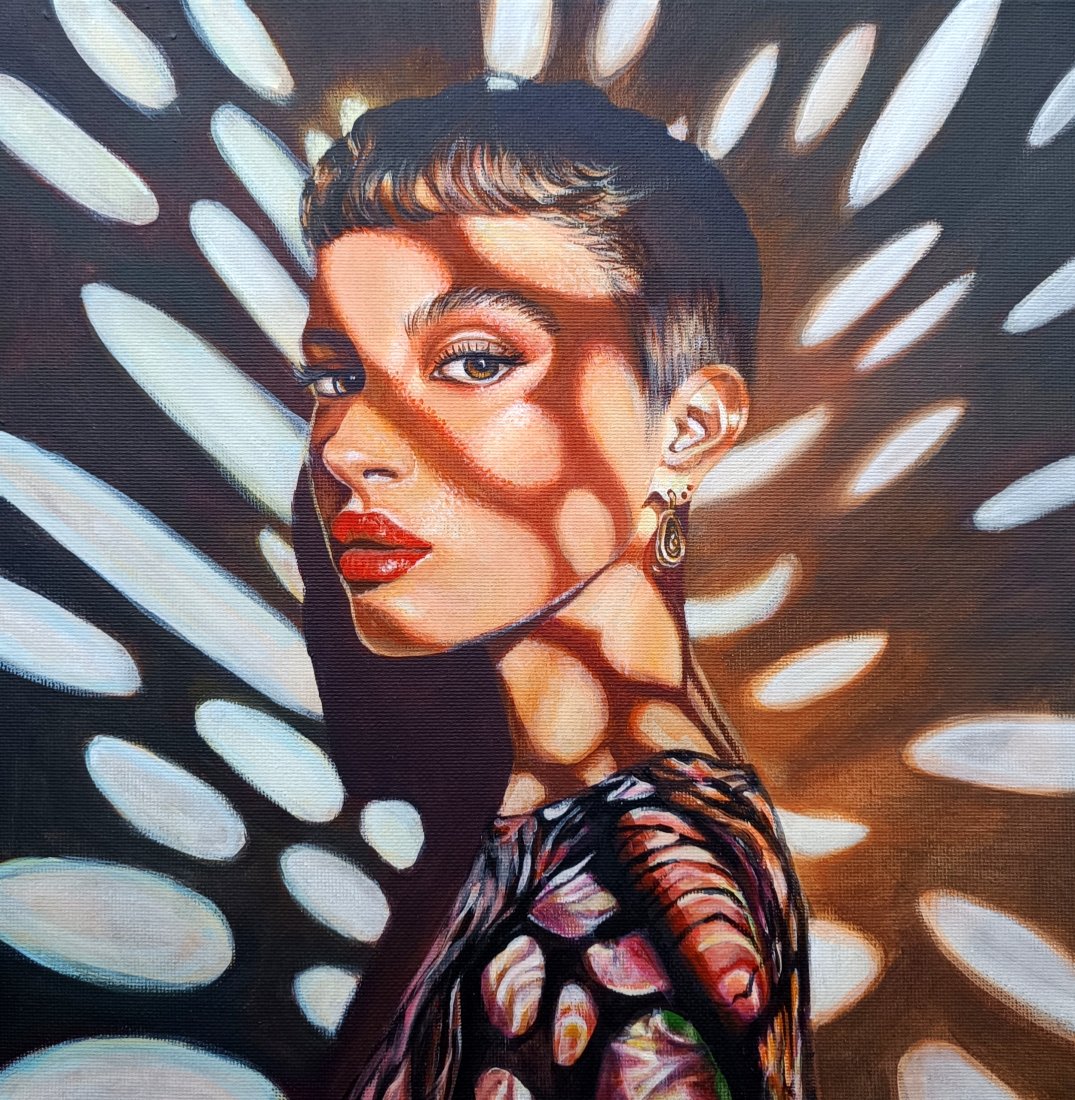 Světlo a Stín, Gotlen — Acryl, Realismus, Leinwand — 29 × 29 cm