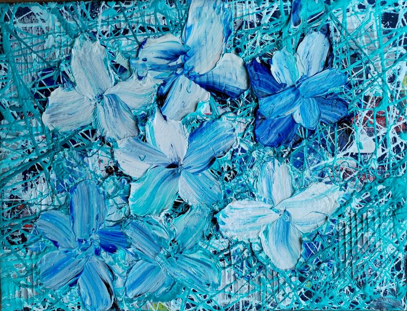 Modrá (Blue), Hana Baláková — Canvas, 24 × 18 cm