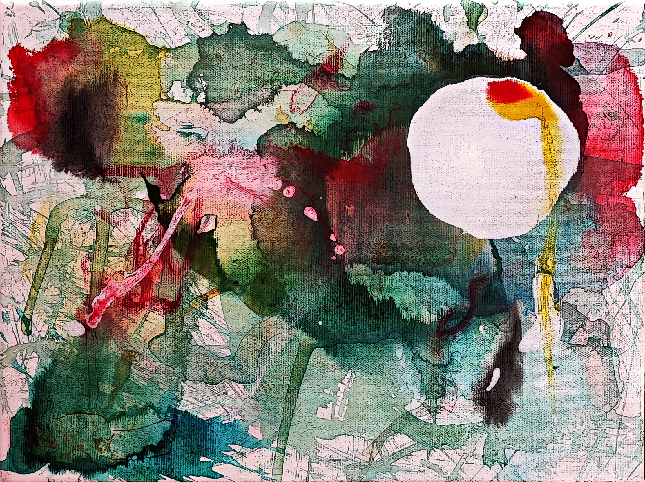 Barevná šeď, Ilona Veselá Jančiová — Acrylic, Abstract, Canvas — 40 × 30 cm