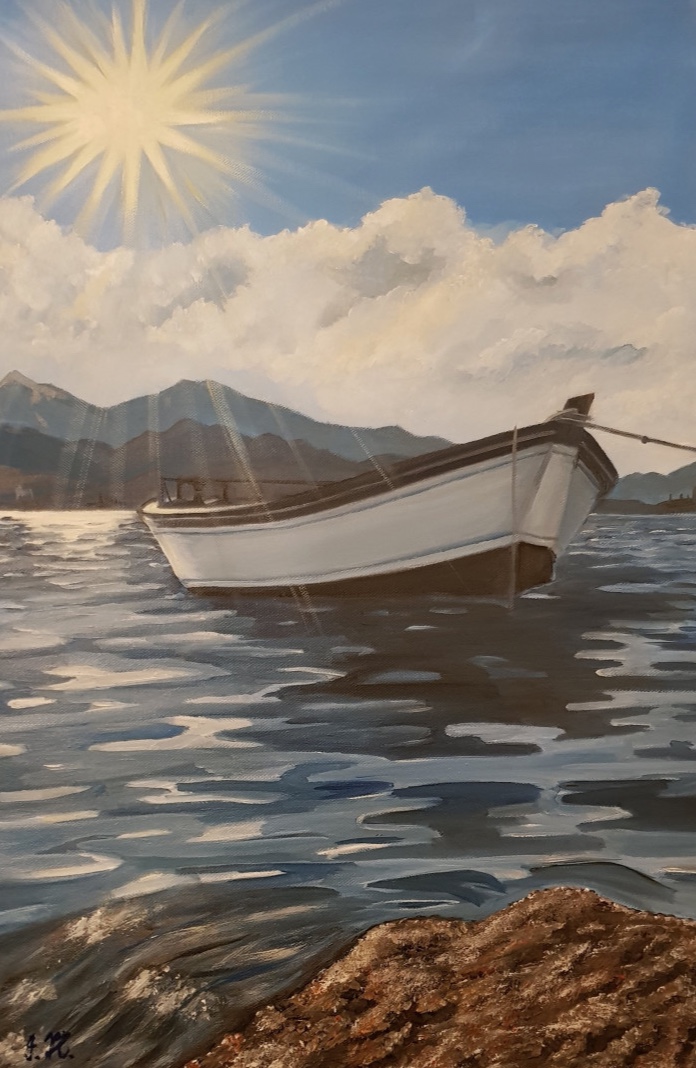 Loďka, Ivana Homolová — Oil Painting, Realism, Canvas — 40 × 60 cm