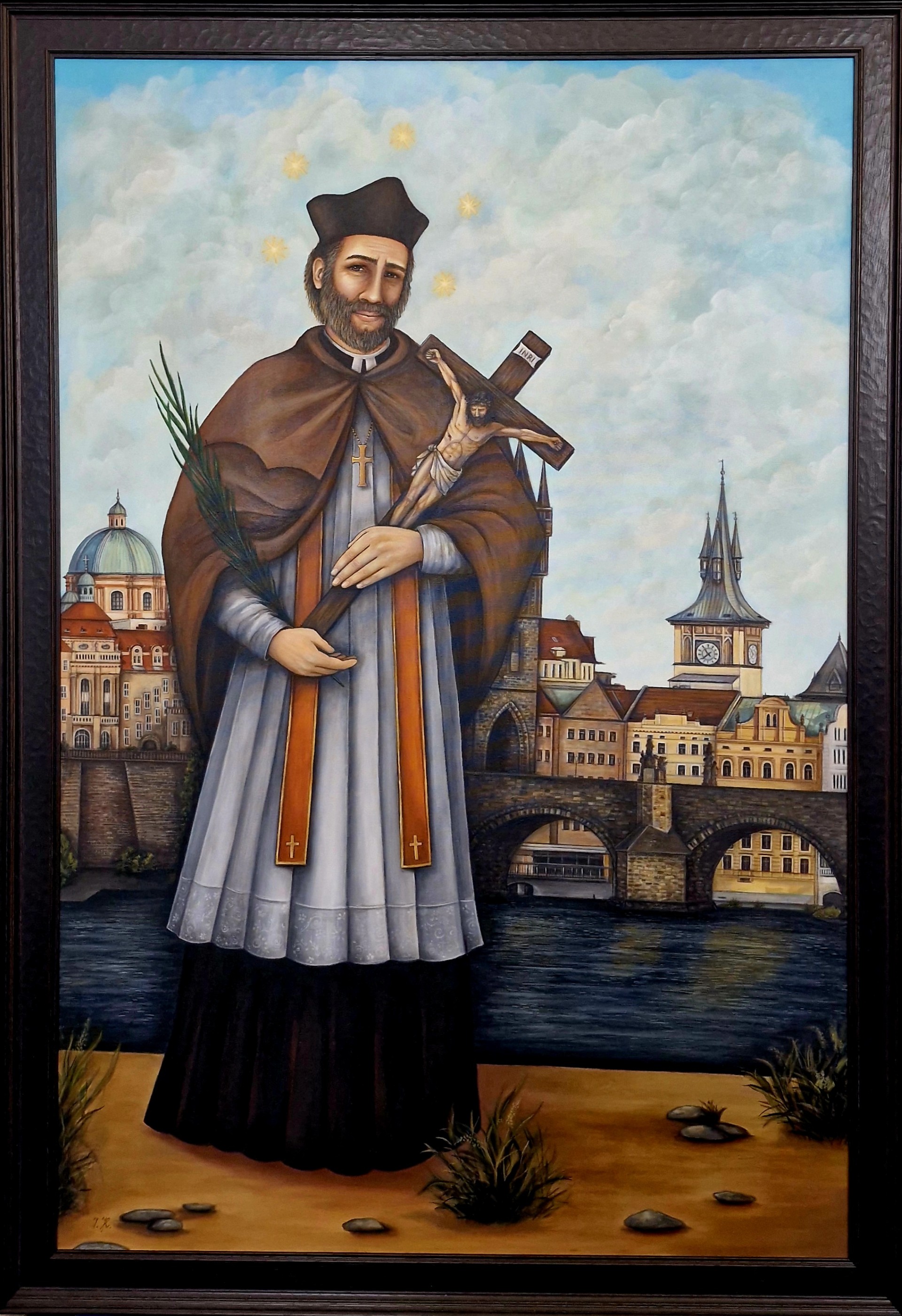 Sv. Jan Nepomucký, Ivana Homolová — Acrylic, Realism, Canvas — 100 × 150 cm