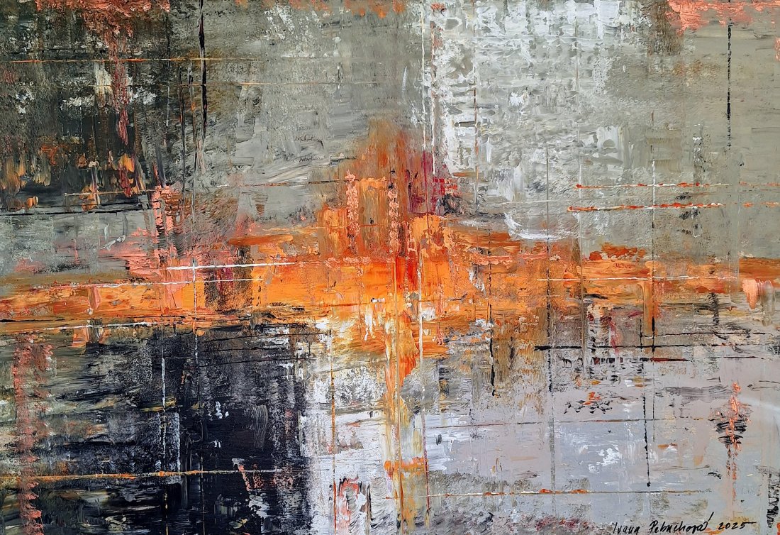 Abstraktni krajina, Ivana Pelouchová — Akril, Absztrakció, Vászon — 90 × 70 cm