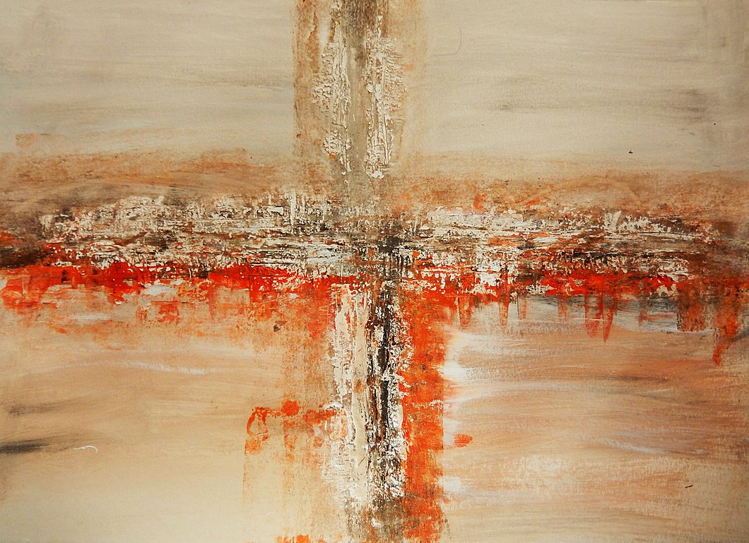 Zrcadlení, Ivana Pelouchová — Acrylic, Abstract, Canvas — 70 × 50 cm