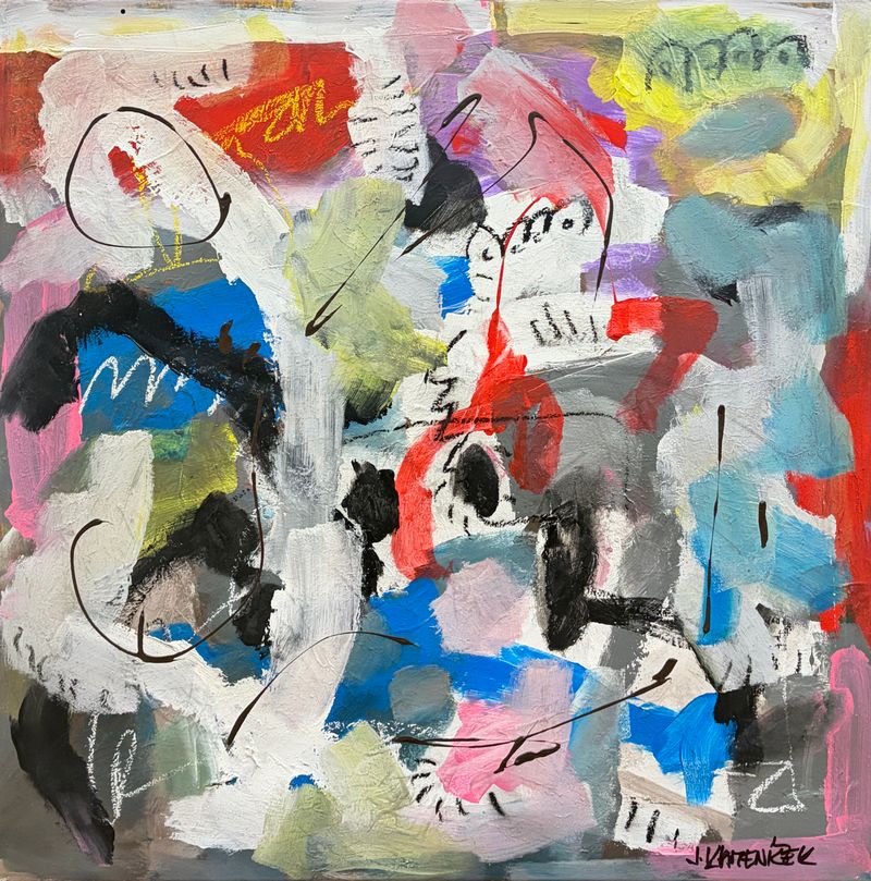 Bílá a černá 294 (Blanco y negro 294), Jan Kameníček — Lienzo, 80 × 80 cm